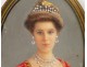 Miniature painted portrait of Elisabeth of Bavaria, Queen of Belgium, Van Dormael twentieth