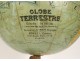 Terrestrial globe world map Geographer J. Forest 17-19 rue Buci Paris 20th century