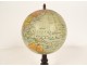Small terrestrial globe world map Geographer Forest 17 rue Buci Paris 19th century
