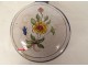 Secouette round snuff box Quimper earthenware dial gusset watch flowers 19th century