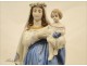 Virgin and Child crowned Biscuit Flower 19th