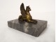 Paperweight sculpture gilt bronze winged griffin turquin blue marble 19th century