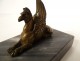 Paperweight sculpture gilt bronze winged griffin turquin blue marble 19th century