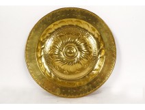 Gothic brass offering collection dish rosette Nuremberg Germany 17th century