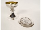 Solid silver paten chalice Minerva Demarquet Frères Art Deco box 20th century