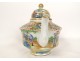 Chinese porcelain teapot Canton characters landscape birds gilding 19th century