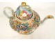 Chinese porcelain teapot Canton characters landscape birds gilding 19th century