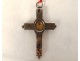 Reliquary cross solid silver pendant Real paper cross 19th century