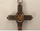 Reliquary cross solid silver pendant Real paper cross 19th century