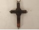 Reliquary cross solid silver pendant Real paper cross 19th century