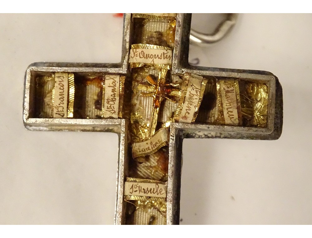 Croix Reliquaire Epoque En Argent Massif , Attributs De La P