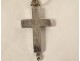 Reliquary cross solid silver pendant Real Madeleine Augustin Cross 19th