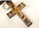 Reliquary cross solid silver pendant Real Madeleine Augustin Cross 19th