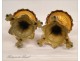 Pair of golden censers Flowers NAPIII 19th