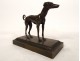Bronze paperweight sculpture greyhound dog standing 19th century