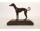 Bronze paperweight sculpture greyhound dog standing 19th century