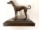 Bronze paperweight sculpture greyhound dog standing 19th century