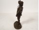 Statuette bronze sculpture hunter rifle Saint-Hubert partridge bird 19th century
