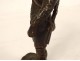 Statuette bronze sculpture hunter rifle Saint-Hubert partridge bird 19th century