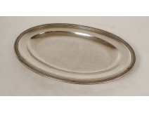 Oval solid silver serving dish Vieillard Paris palmettes WEIGHT 19th century