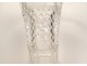 Large Medici vase cut crystal diamond points gilded bronze 20th century