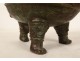 Zoomorphic tripod libation jug vase bronze China animal Taotié DATE