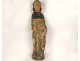 Large religious statue carved polychrome wood Saint-Roch dog 16th century