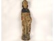 Large religious statue carved polychrome wood Saint-Roch dog 16th century