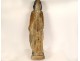 Large religious statue carved polychrome wood Saint-Roch dog 16th century