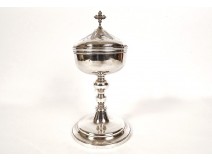 Solid silver ciborium Rooster Paris goldsmith Pierre Paraud bronze PB798gr 18th century