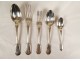 Housewife 62PC silver metal cutlery Christofle net model 20th century box