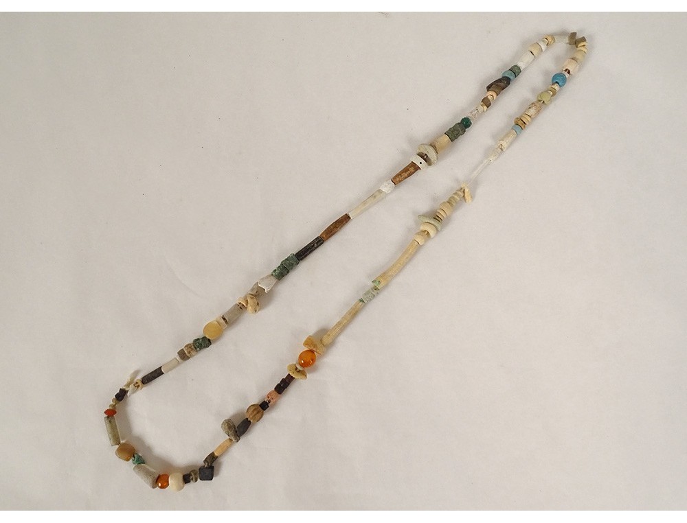 Collier égyptien Pendentif Fertilité - Métal émaillé Argenté - Cordon Ajustable - Neuf Avec étiquettes