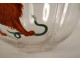 Pair of polylobed finger rinses enameled glass lions snakes late 19th century