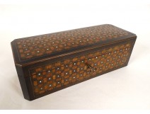 Tahan glove box blackened pink wood marquetry mother-of-pearl Napoleon III 19th century