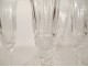 6 cut crystal champagne flute glasses Saint-Louis model Tommy 20th century