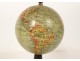 Small miniature terrestrial globe world map Geographer Forest Paris 19th century