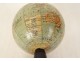 Small miniature terrestrial globe world map Geographer Forest Paris 19th century