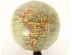 Small miniature terrestrial globe world map Geographer Forest Paris 19th century