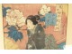 Japanese print Ukiyo-e Kuniyoshi courtesan Oiran Kamuro woman Edo 19th century