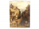 HST painting Auguste Mennessier animated city view Middle Ages North Belgium 19th