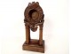 Black Forest carved wood watch holder shell bird portico clock 19th