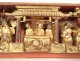 High-relief panel carved gilded wood characters palace temple China 19th century