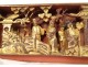 High-relief panel carved gilded wood characters palace temple China 19th century