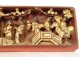 High-relief panel carved gilded wood characters palace temple China 19th century
