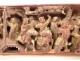 High-relief panel carved gilded wood characters palace temple China 19th century