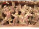 High-relief panel carved gilded wood characters palace temple China 19th century