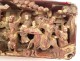 High-relief panel carved gilded wood characters palace temple China 19th century