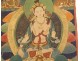 Tibetan Thangka Buddhist painting goddess White Tara Buddha Tibet 20th century