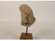 Fragment pre-Columbian sculpture man head Tumaco La Tolita terracotta