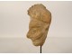 Fragment pre-Columbian sculpture man head Tumaco La Tolita terracotta